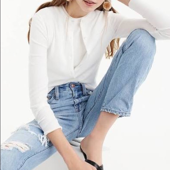 J. Crew Sweaters - J Crew Classic White Cardigan